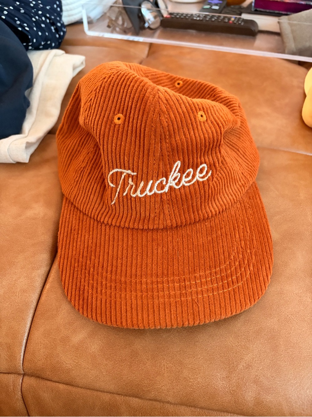 Corduroy Truckee Cap in Burnt Orange